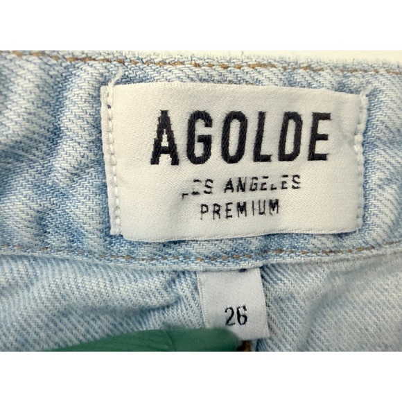 Agolde Skewed Skirt Womens Distressed 26 Light Blue Denim Mini - Picture 5 of 8